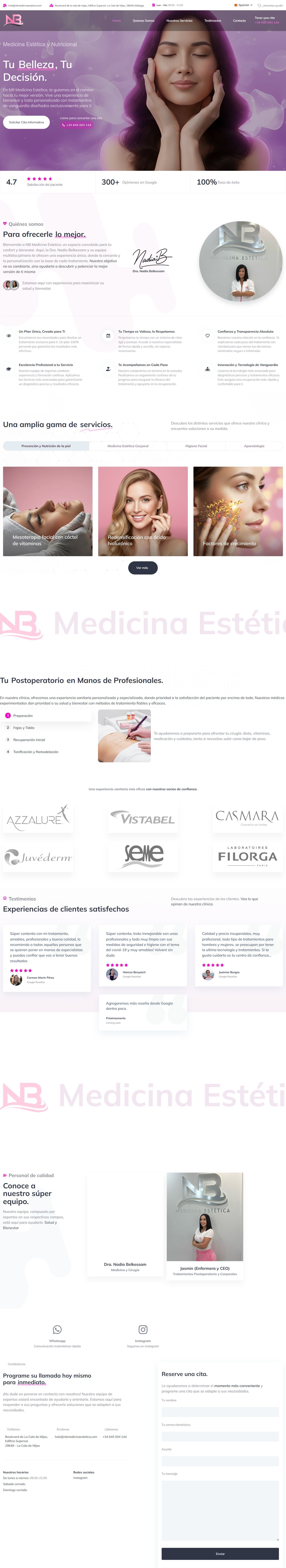 Aperçu du site NB Medicina Estética